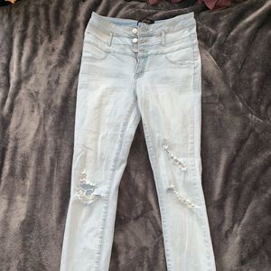 White wash Skinny High Waisted Jeans
